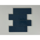 Four navy blue Kalma Deep Blue 6x18 tiles in a stylish staggered layout