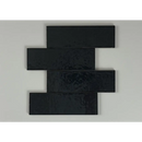 Vier zwarte keramische tegels in gestapeld patroon van Kalma Mercury 6x18