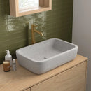 Witte rechthoekige waskom met afgeronde hoeken van Kalma Selva 6x18