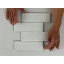 Staggered Kalma White 6x18 blocks showcasing modern design in a sleek layout