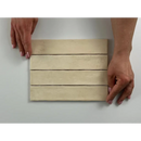 Vier parallelle strips rauwe deeg voor Kalon Ivory wandtegel 5x25 glans