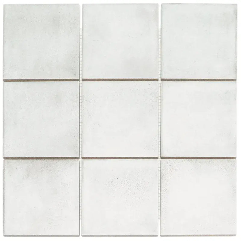 Sheet van negen kam10010 wit mat R10 vierkante tegels voor een perfecte past look
