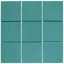 Teal ocean blue matt tiles van KAM10025 Ocean Blue Perfect Past sfeer