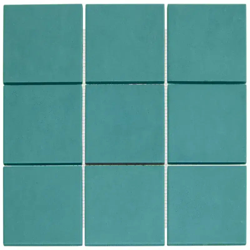 Teal ocean blue matt tiles van KAM10025 Ocean Blue Perfect Past sfeer