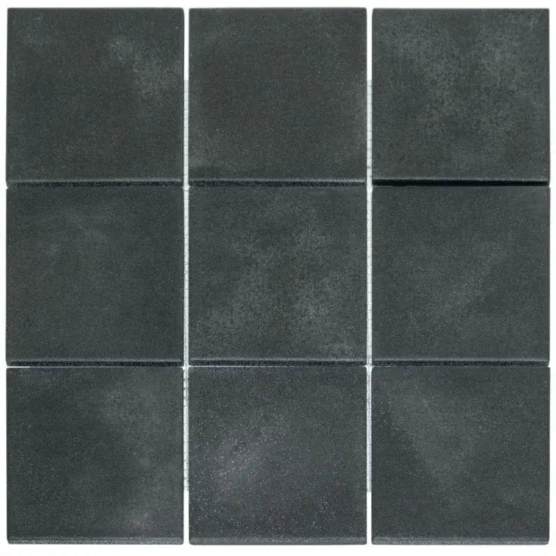 Dark gray onpolijst vierkante mozaïek tegels kam10925 black matt r10