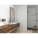 Modern houten zwevend meubel met witte waskom en spiegel, Kerabo wit mat gerectificeerd 30x60