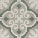 Decoratieve La Madeleine Ancelina tegel met saliegroene bloemen in mooie collectie 20x20