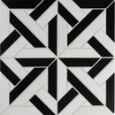 Zwarte en witte keramische lando 30x30 cm vloertegels met strak geometrisch sterpatroon perfect voor wandtegels