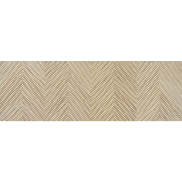 Beige herringbone patroon met textuur en zigzag lijnen voor Larchwood Zig Alder 40x120 rett