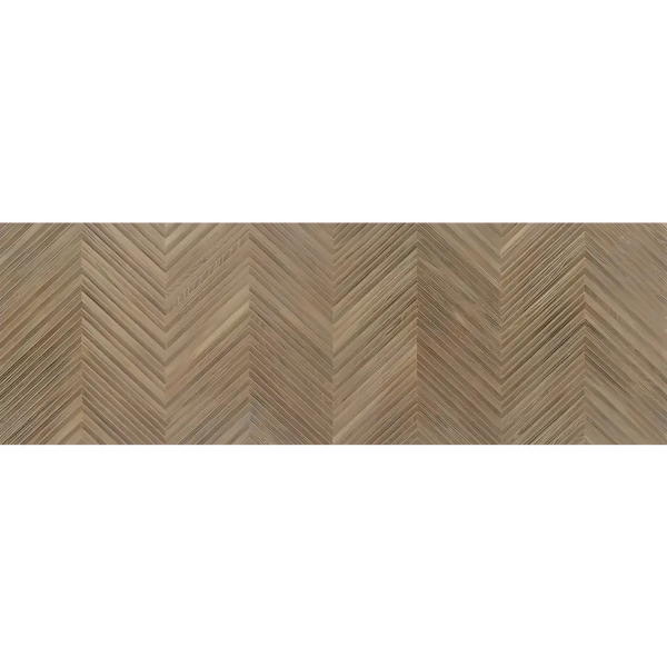 Chevron patroon van Larchwood Zig Ipe 40x120 rustiek houten vloer in lichtbruin