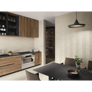 Moderne keuken met houten kasten en zwart aanrecht, Larchwood Zig Maple 30x90