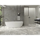 Moderne badkamer met vrijstaand bad en Larocca Grey mat 60x120 rett tegel