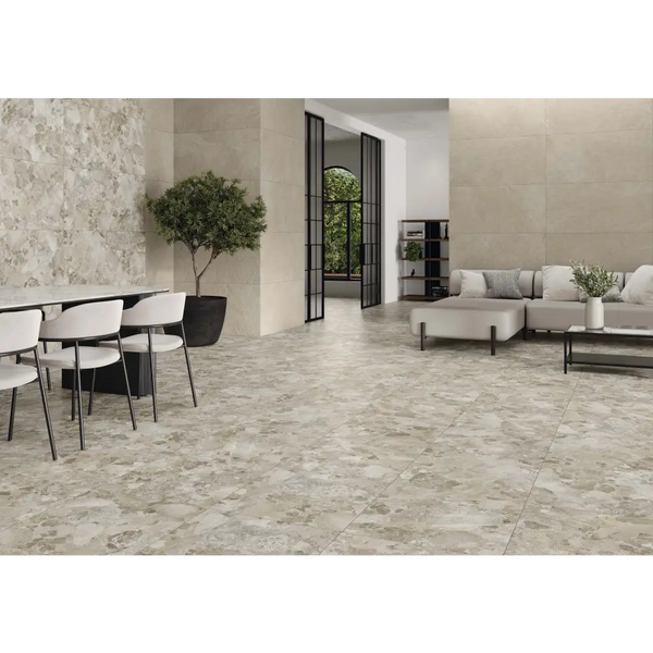 Beige Larocca Natural mat 60x120 rett porcelain tiles with stone patterns