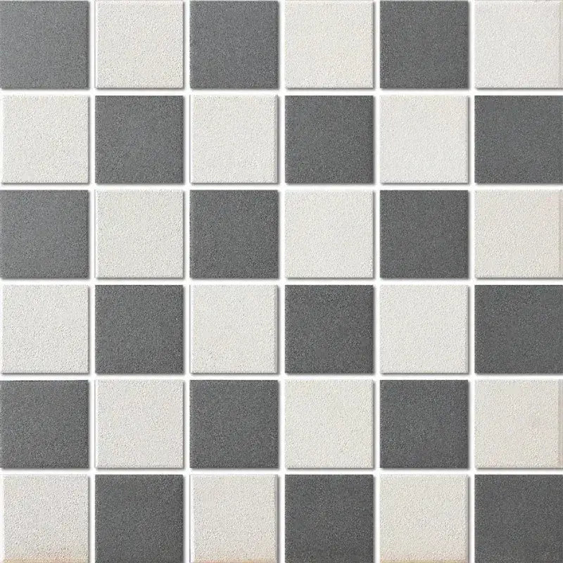 Checkerboard patroon van grijze en witte mozaïek tegels in LO1010S1017 biedt Matt R11