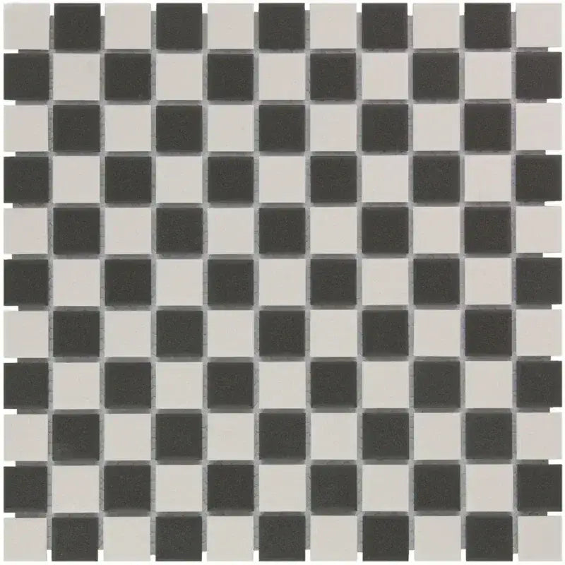 Black en wit checkered mozaïek tegels van LO23102317 Chessboard Matt R11