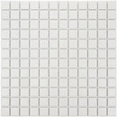 Super White Matt R11 LO2310S Super White tegel met witte vierkante mosaik en lichte grijze voeg