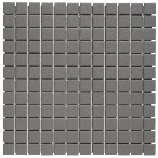 Matte grijze vierkante mozaïek tegels LO2315 Dark Grey R11 met lichte voeglijnen