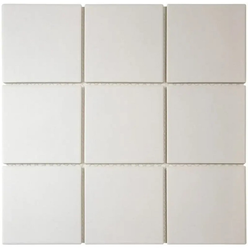Nine witte keramische tegels in grid voor LO9510S Super White Matt R11