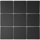 Negen zwarte matte R11 tegels met lichte grijze voeg, perfect past bij LO9517 Black