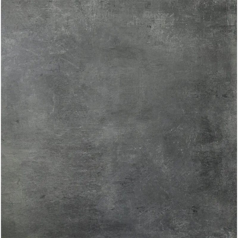 Donkergrijze textuurbetonoppervlak met krasjes in Loft Grey 60x60 rett