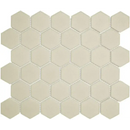 Light beige hexagonale mozaïektegels met witte voeg voor LOH1010 White Matt R11