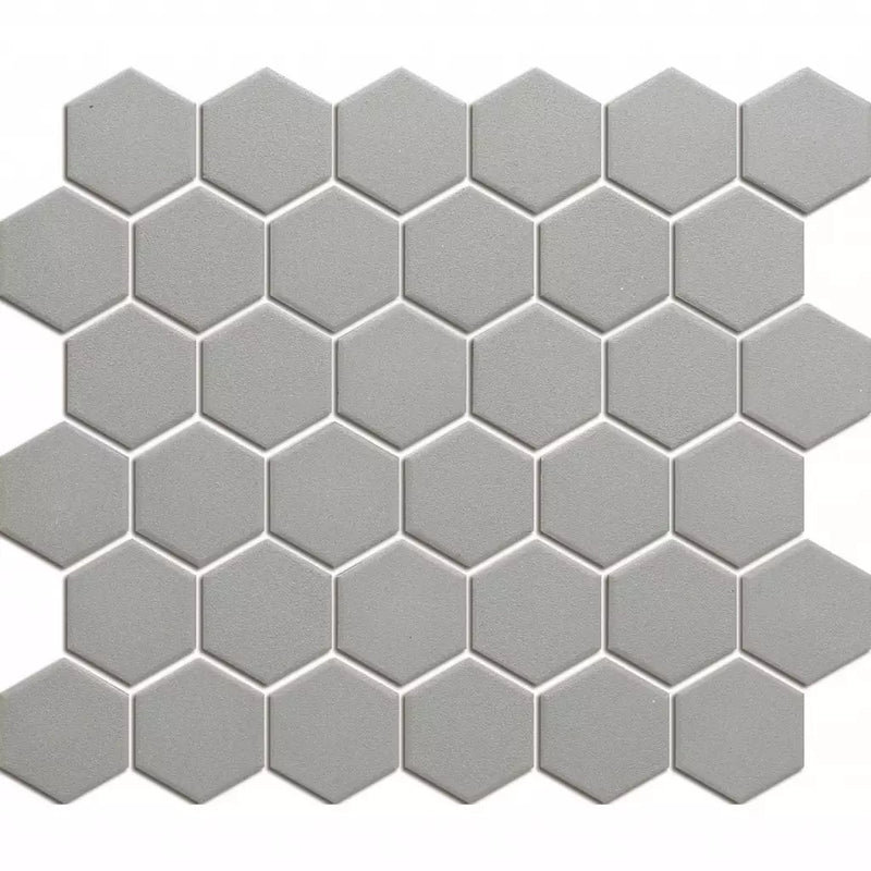 Loh1015 Dark Grey hexagonaal mozaïek tegelpatroon in een honingraatformatie