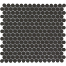 Matte zwarte penny rond mozaïektegel LOP2017 Black Matt R11 voor een strakke look