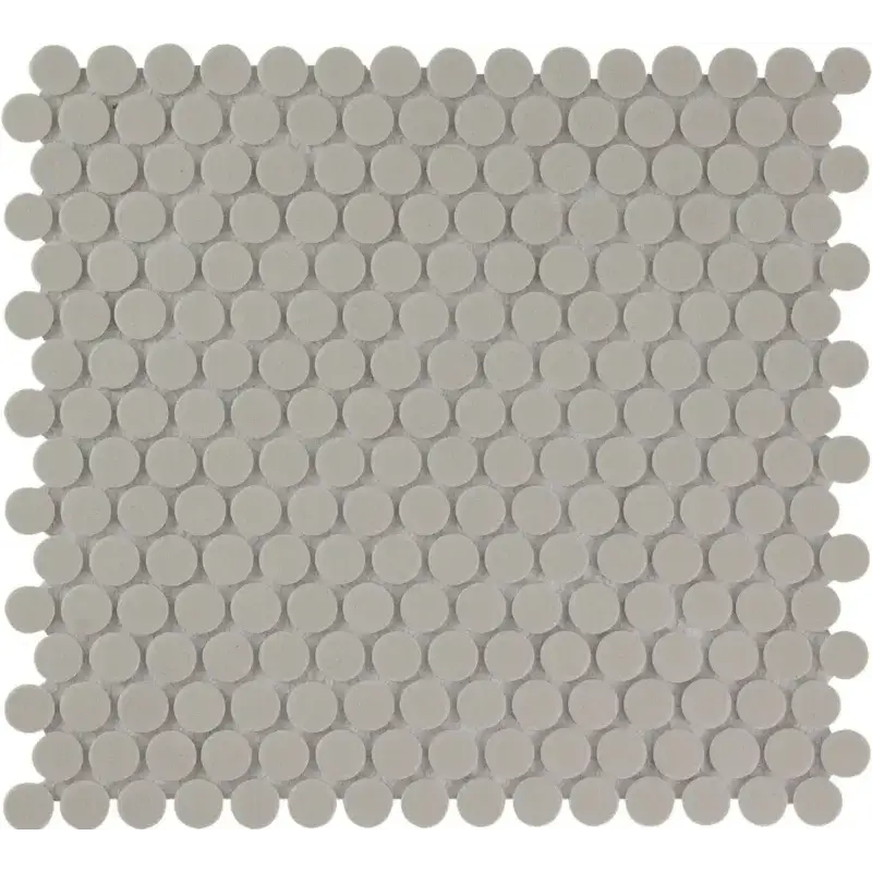 Matte lichtgrijze penny round mozaïek tegels LOP2029 Grey Matt R11