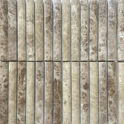 Lulu Emperador Light marmermozaïk tegels in stick patroon voor een stijlvolle look