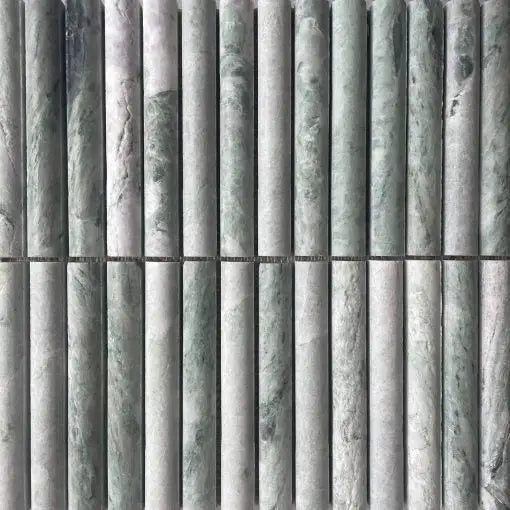 Groene en witte gestreepte marble tegel Lulu Jade Groen vloertegels