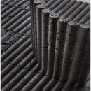 Dark grey lulu lava stone cilindrische tegels met subtiele glans en textuur