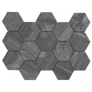 Hexagonale slate-grijze tegels in honingraatpatroon van Luxury Hexagon Mozaiek Ample Dark Gepolijst