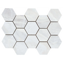 Witte hexagon mozaiek Ample White in honingraatpatroon, luxe en stijlvol