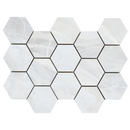 Witte hexagon mozaiek Ample in honingraatpatroon, luxe design voor elke ruimte