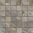 Vierkante marmeren tegels met grijs en beige aders in grid patroon van Luxury Mozaiek Nature