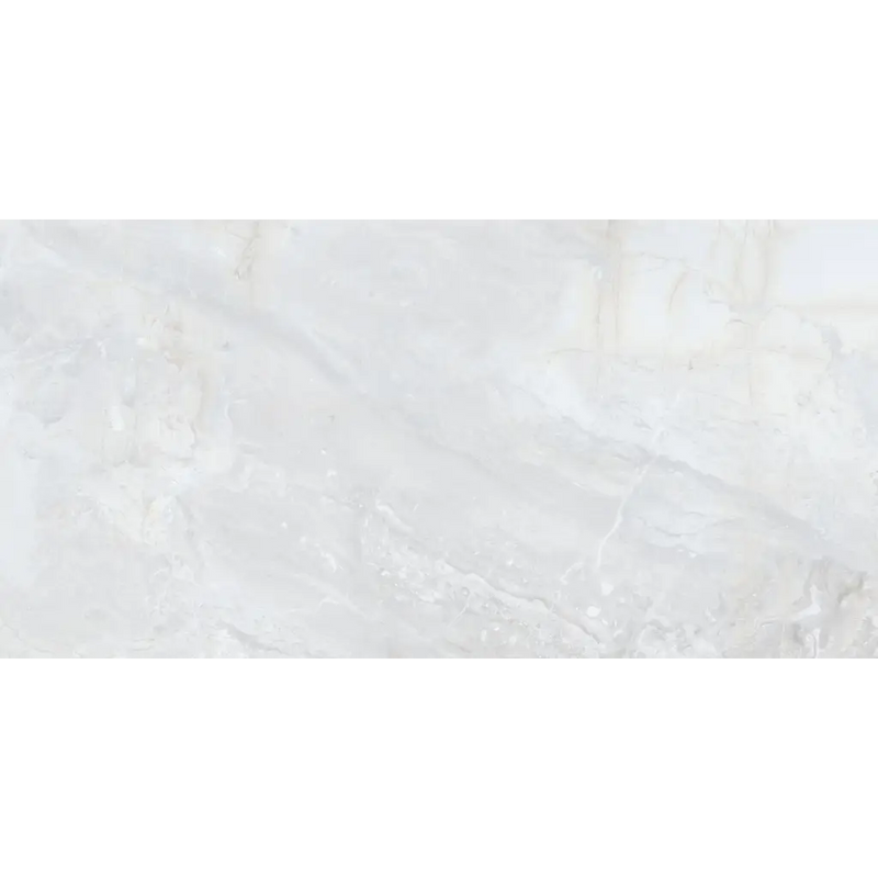 Translucent white crystal with striated texture in Luxury White gepolijst 60x120 rett