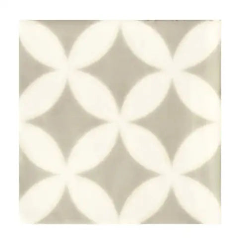 Herhalend geometrisch patroon van witte cirkels op beige voor Madelaine Decor-10 13x13