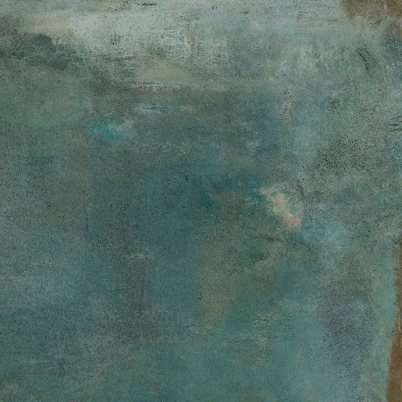 Abstract textured surface in mottled turquoise and gray tones for Magnetic Emerald 60x60