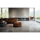 Bruine suedekleurige hoekbank met bijpassende ottoman, Maku Grey 60x60 Rett