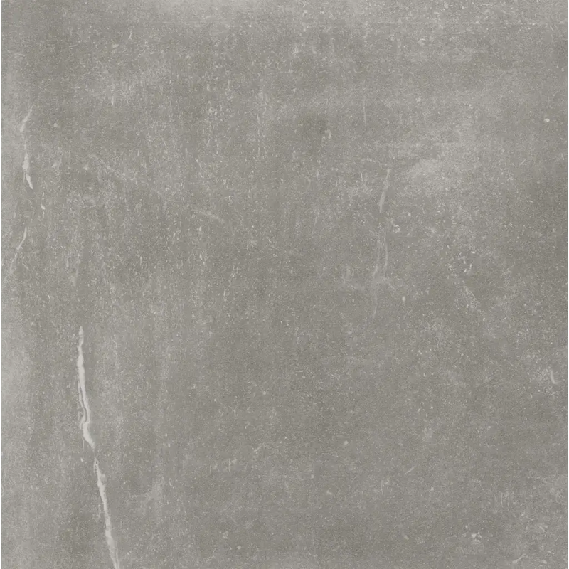 Grijze betonoppervlak met subtiele textuur en marmer effect van Maku Grey 60x60 rett