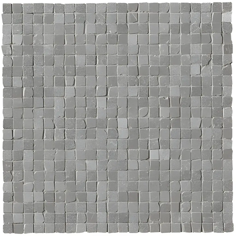 Maku Grey micro mosaico mat met grijze steenmozaïekpatroon van kleine vierkante stukken