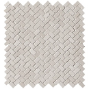 Witte mozaïektegel met een diagonaal spina mosaico patroon in de Maku Light Spina