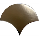 Fanvormige metalen tegel in glanzend brons, Malaga Escama Oro Brillo