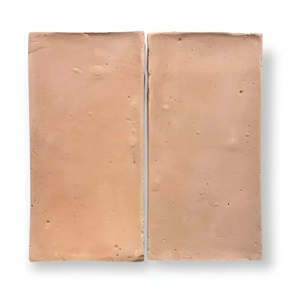 Rustic Manual Red Terracotta tegels 18x37x2,3cm met Alhambra bejmat zelliges