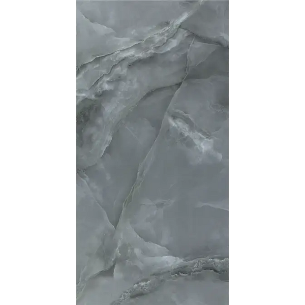 Marea Dark Grey Glans 60x120 cm met wit marmeren blad met aders en natuurlijke imperfecties