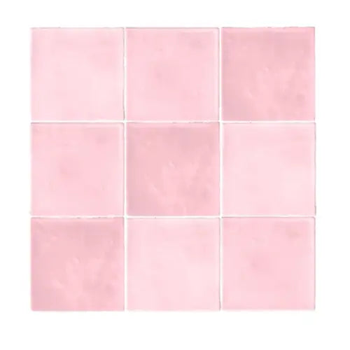 Roze keramische tegels in 3x3 patroon van Maroc Rose Mix 11,5x11,5 cm