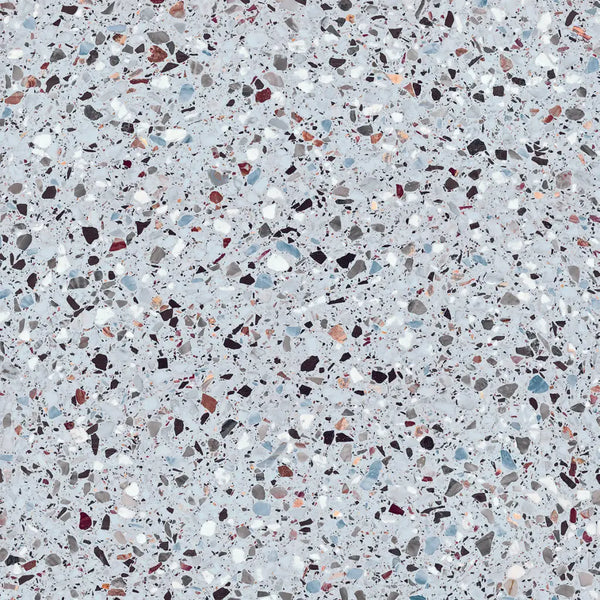 Lichtgrijze Medley Terrazzo Sugar 60x60 rett vloer met kleurrijke chips