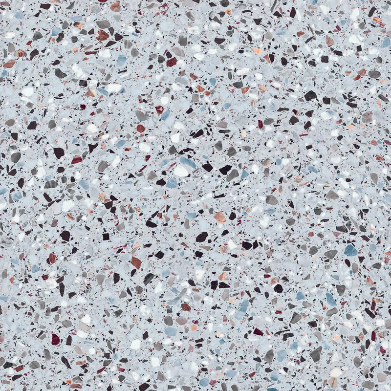 Lichtgrijze Medley Terrazzo Sugar 60x60 rett vloer met kleurrijke chips
