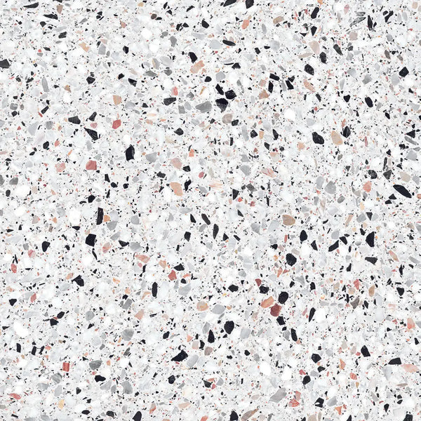 Witte Medley terrazzo vloer met kleurrijke spikkels 60x60