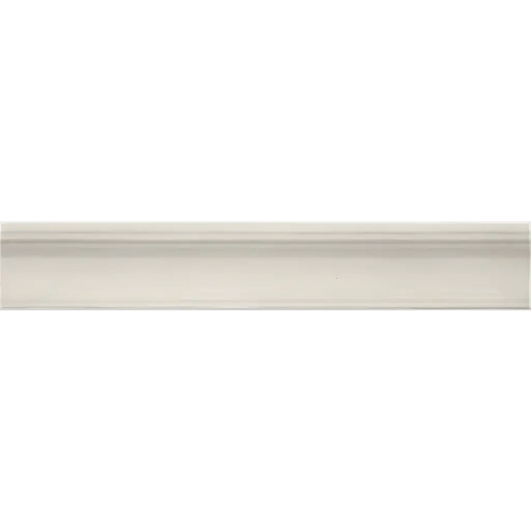 Simpele witte keramische wandtegel trim Moldura Colonial Ivory mat 5x30 met gebogen rand